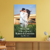 キャンバ結婚スに写真が付いたウェルカムサイン キャンバスプリント (インサイチュ (リビング))