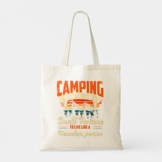 キャンパおもしろいーキャンプ用ことわざとキャンピングギフト  トートバッグ (裏面)