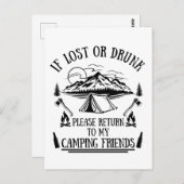 キャンパおもしろいースローガンのキャンピング飲みことわざ ポストカード (正面/裏面)