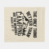 キャンパおもしろいースローガン夏キャンプ引用文 フリースブランケット (正面(横))