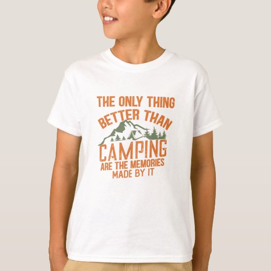キャンパおもしろいースローガン夏キャンプ引用文 Tシャツ (正面)