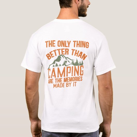 キャンパおもしろいースローガン夏キャンプ引用文 Tシャツ (裏面)