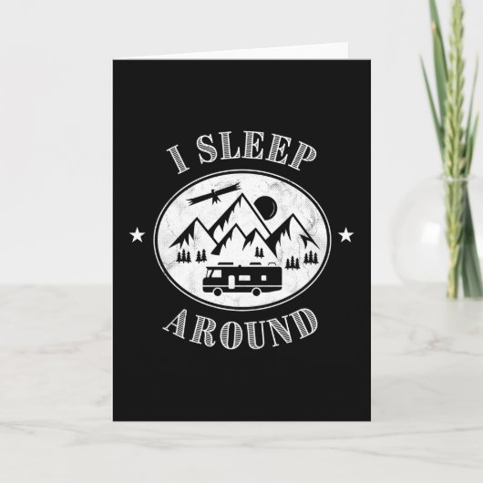 キャンパおもしろいーバンギフトIスリープのまわりに – モーターホーム カード (正面)