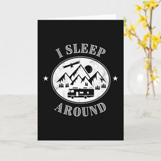 キャンパおもしろいーバンギフトIスリープのまわりに – モーターホーム カード (黄色い花)