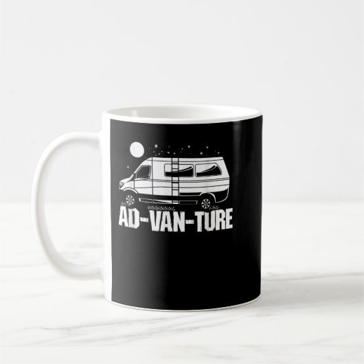 キャンパおもしろいーヴァンライフ – Vanlife Ad-Van-Ture コーヒーマグカップ (左)