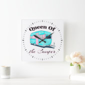 キャンパおもしろいーRVの女王 スクエア壁時計 (ホーム)