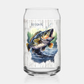 キャンパクールーレイクハウス魚釣り愛好家の名前を追加 ガラス缶 (裏面)