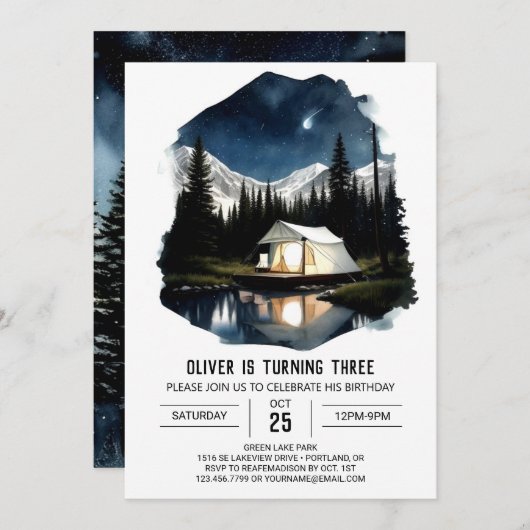 キャンパスインザマウンテンズ誕生日招待状 招待状 (正面/裏面)