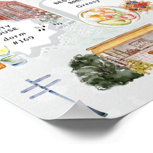 キャンパスサバイバルガイド | 大学生への面白いプレゼント ポスター (角)