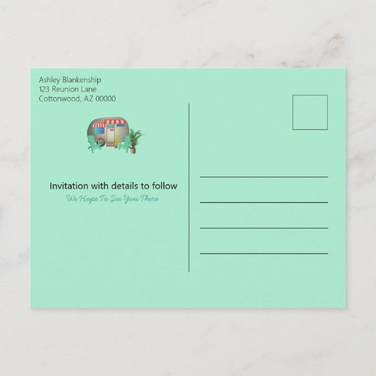 キャンパスファミリ懇親会日付テンプレートの保存 案内ポストカード (裏面)