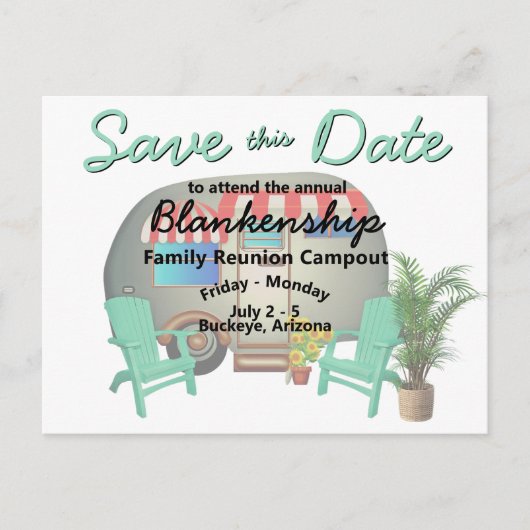 キャンパスファミリ懇親会日付テンプレートの保存 案内ポストカード (正面)