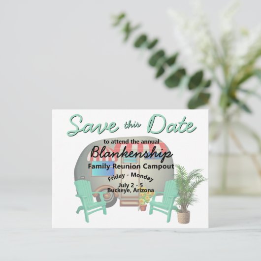 キャンパスファミリ懇親会日付テンプレートの保存 案内ポストカード (スタンド正面)