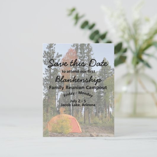 キャンパスファミリ懇親会日付テンプレートの保存 案内ポストカード (スタンド正面)