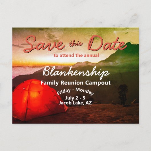 キャンパスファミリ懇親会日付テンプレートの保存 案内ポストカード (正面)