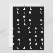 キャンパス忍者おもしろい暗号フライアント招待状カード セーブザデート (裏面)