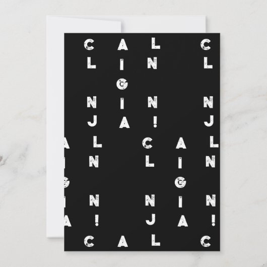 キャンパス忍者おもしろい暗号フライアント招待状カード セーブザデート (裏面)