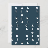 キャンパス忍者おもしろい暗号フライアント招待状カード セーブザデート (裏面)