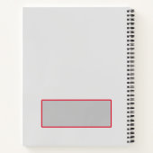 キャンパス忍者パーソナライズされたノート白と赤 ノートブック (裏面)