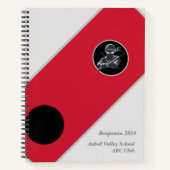 キャンパス忍者パーソナライズされたノート白と赤 ノートブック (正面)