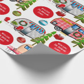 キャンパパーソナライズされたーズクリスマス ラッピングペーパー (角)