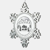 キャンパパーソナライズされたーズヴァンライフアウトドアカップル スノーフレークピューターオーナメント (右)