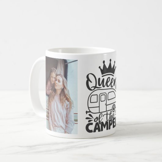 キャンパパーソナライズされたー引用文の写真クイーン コーヒーマグカップ (正面左)