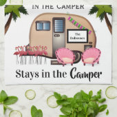 キャンパパーソナライズされたー/フラミンゴキッチンタオル キッチンタオル (折り畳み)