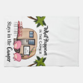 キャンパパーソナライズされたー/フラミンゴキッチンタオル キッチンタオル (横)