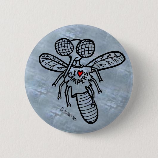 キャンパーが大好き! 缶バッジ (正面)