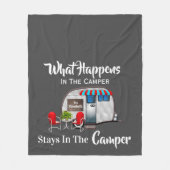 キャンパーで起こるこパーソナライズされたと フリースブランケット (正面)