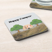 キャンパーと木の上にハッピーキャンパー コースター (左側)