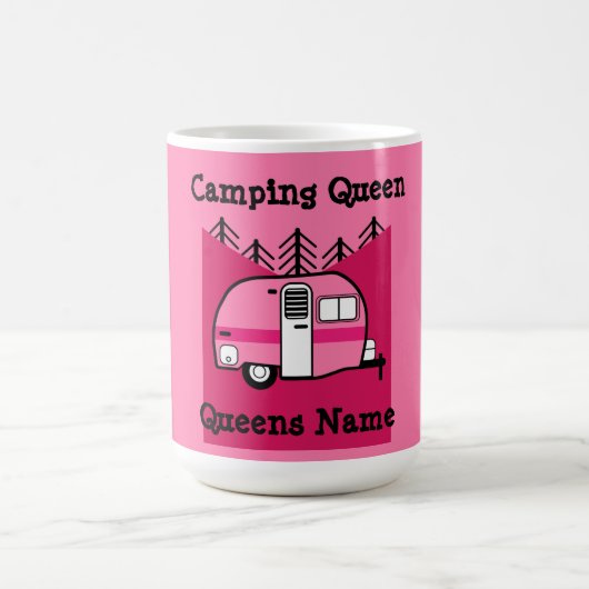 キャンパーのクイーンおもしろい- Camping RVキャラバンドー コーヒーマグカップ (中央)