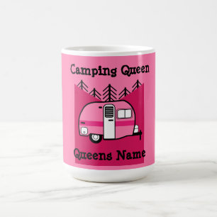 キャンパーのクイーンおもしろい- Camping RVキャラバンドー コーヒーマグカップ
