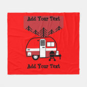 キャンパーのクイーンおもしろい- Camping RV フリースブランケット (正面(横))