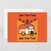 キャンパーのクイーンおもしろい- Camping RV ポストカード (正面/裏面)