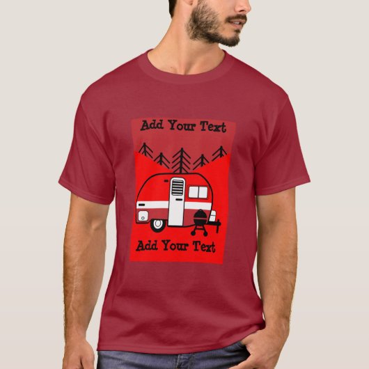 キャンパーのクイーンおもしろい- Camping RV Tシャツ (正面)