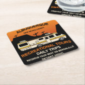 キャンパーのクイーン – キャンピおもしろいングRVキャラバン スクエアペーパーコースター (アングル)