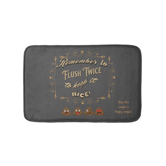 キャンパーのフラッシュを2回確認 バスマット (正面)