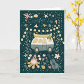 キャンパーのライフナイトタイムグリーティングカード カード (黄色い花)