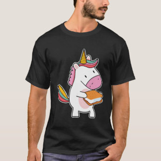 キャンパーの子供かわいいスモアUnicornマシュマロ Tシャツ