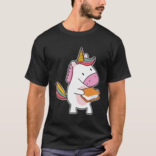 キャンパーの子供かわいいスモアUnicornマシュマロ Tシャツ (正面)