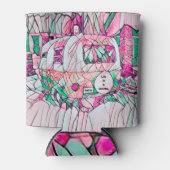 キャンパーの生活は、ちょうどピンクの緑のヒッピー行く旅である 缶クーラー (正面)