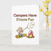 キャンパーはS'moreおもしろい カード (黄色い花)