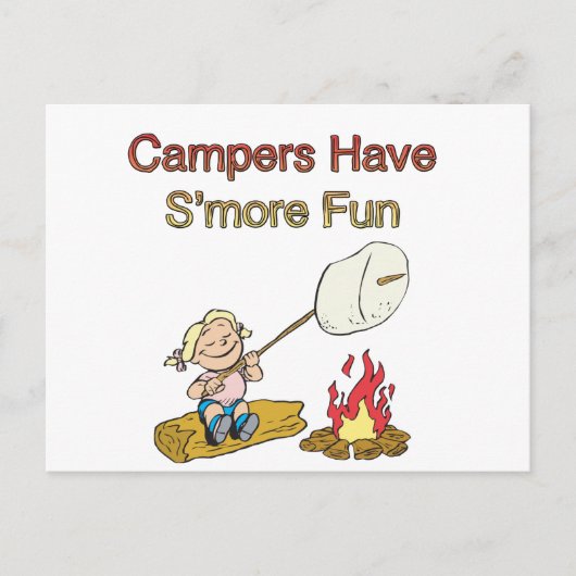 キャンパーはS'moreおもしろい ポストカード (正面)