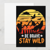 キャンパーへのギフト 勇気を出して 野生を楽しんで 招待状 (正面/裏面)