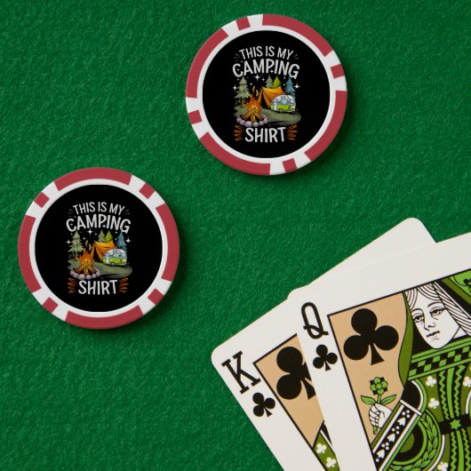 キャンパーへの面白いキャンプギフト ポーカーチップ (ポーカーテーブル (ダブル))