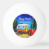 キャンパーキャンピングブルーグリーン自然ピクニック 卓球ボール (裏面)