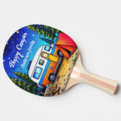 キャンパーキャンピングブルーグリーン自然ピクニック 卓球ラケット (横)