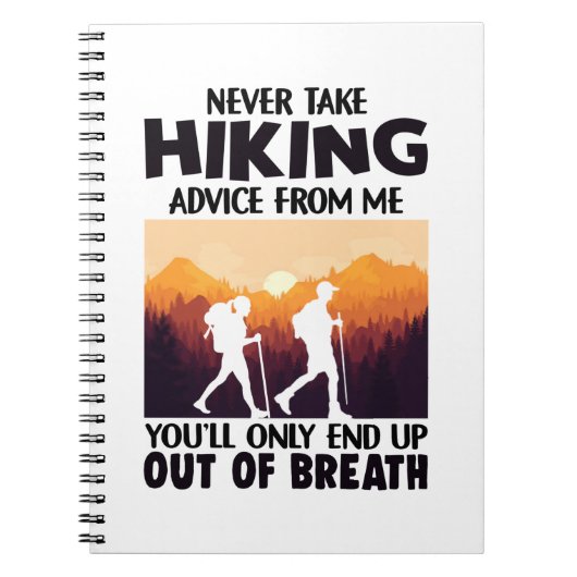 キャンパーギフト |ハイキングアドバイスを取らない ノートブック (正面)