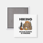 キャンパーギフト |ハイキングベア誕生日 マグネット (正面/裏面)